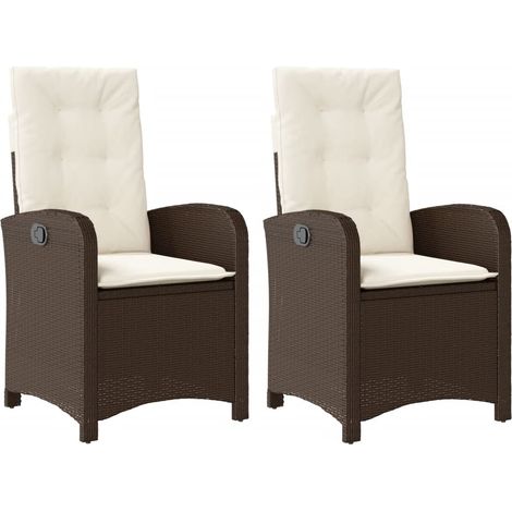 Maison Exclusive - Gartensessel mit Kissen 2 Stk. Verstellbar Bra