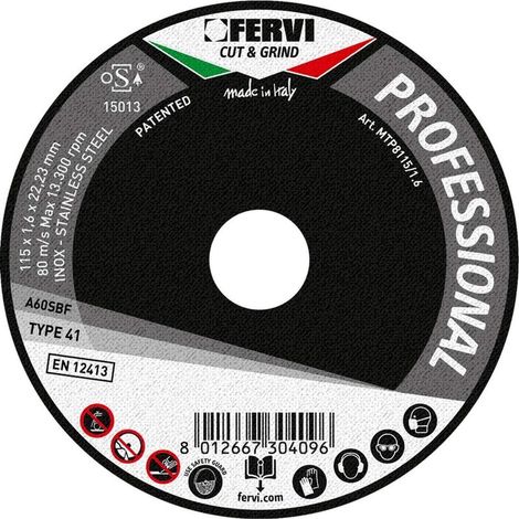 DISQUE DE COUPE POUR METAL 125x1,3x22 MM A60S PROFESSIONNEL MTP8125/1.3