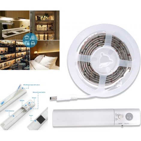1 MT STRISCIA LED CON SENSORE DI MOVIMENTO LUCE BIANCA 6000K ARMADI LETTO