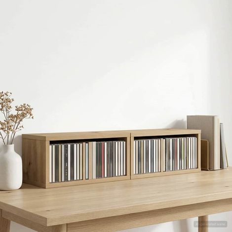 vidaXL CD Storage Rack 2 pcs Artisan Oak 40 x 17 x 17 cm (1/5)