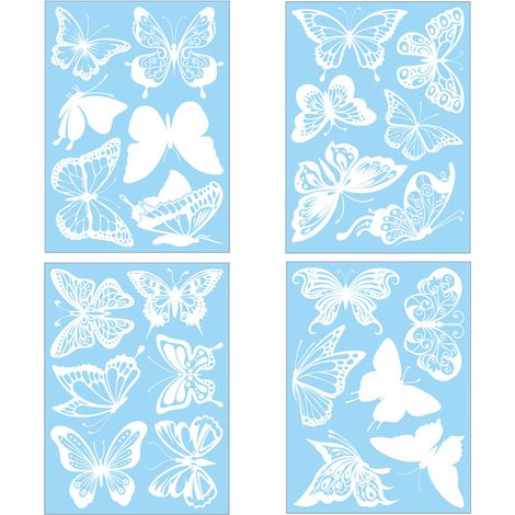 Autocollant Anti-collision Oiseaux - PVC Électrostatique pour Vitre Lisse - Protection Fenêtre Porte - Papillon Décoratif - Lot de 12 (1/5)