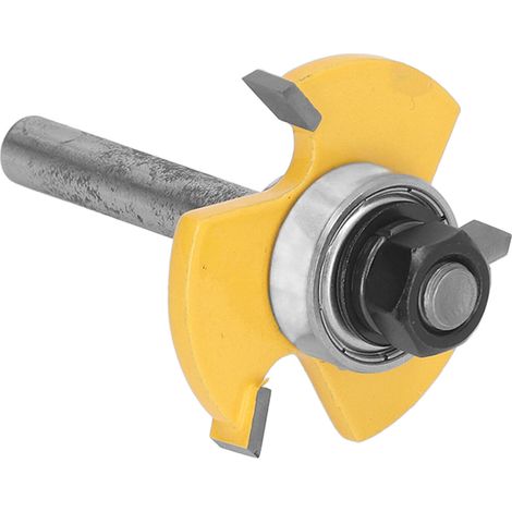6,35 mm Schaft, 3-Zahn-T-Profilfräser-Set, Holzbearbeitung, Oberfräse, Holzbearbeitungswerkzeug, Nut und Feder, 1/4 Zoll. (1/5)