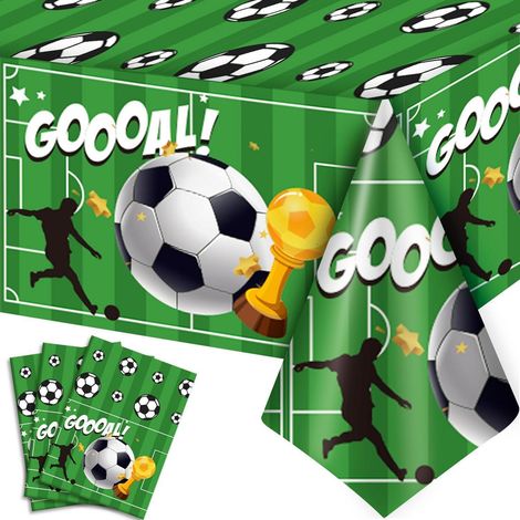 3er Set Fußball Tischdecke 137x274 cm für Kindergeburtstag & Mottoparty
