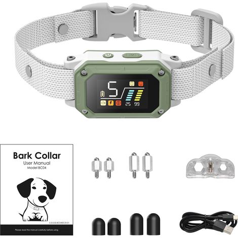 Collar antiladridos recargable para perros – Modelo BC04 con 5 niveles de sensibilidad y protección inteligente IPX7. (1/5)
