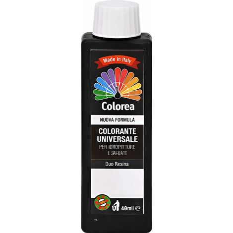 COLORANTE UNIVERSALE 'COLOREA' ml. 20 - N.404 nero- 12 pezzi - COLOREA