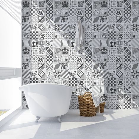 Sticker Mural Carrelage adhésif Cuisine Salle de Bain - 60 STICKERS CARRELAGES AZULEJOS ARDURO - 60stickers10x10cm (1/5)