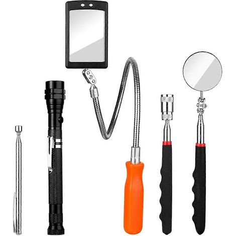 Ensemble d'outils de ramassage magnétique télescopique, lampe torche magnétique -- (1/5)