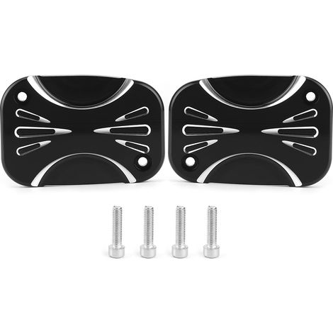 Lot de 2 couvercles de pompe à huile de frein avant usinés CNC, accessoire moto compatible FLH, FLHR, FLHRC et FLHTK. (1/5)