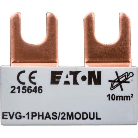 RAIL DE RACCORDEMENT 1P 63A 10 MM2 FOURCHE (2 MOD) EVG-1PHAS/2MODUL 215646 EATON 4014380536758
