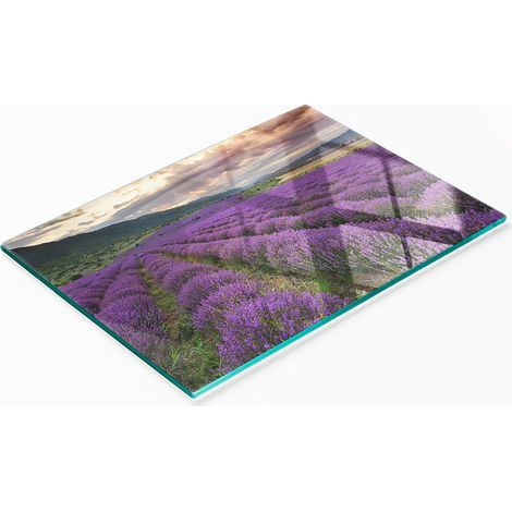 Tabla de cocina decorativa multifuncional, resistente, color lavanda, 80x52 cm.