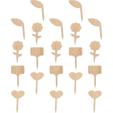20 étiquettes de marquage pour plantes, étiquettes de jardinage de 4 formes différentes (T). (1/5)