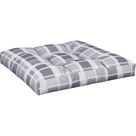 Maison Exclusive - Palettenkissen Grau Karomuster 70x70x12 cm Sto