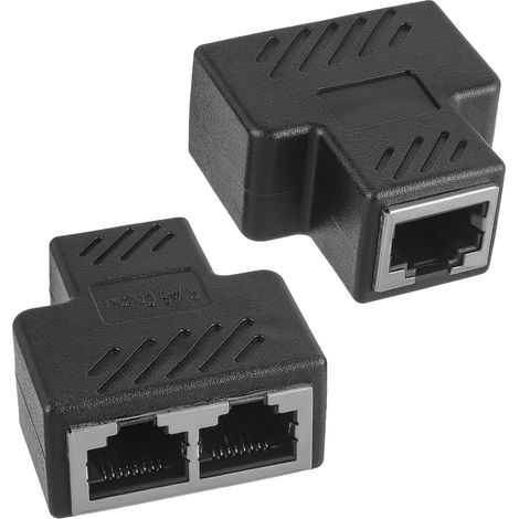 Répartiteur RJ45 1 Entrée 2 Sorties, Doubleur RJ45 pour Connexion Internet Simultanée, Multiprise Ethernet Adaptateur Compatible avec Câbles Cat5/Cat5e/Cat6/Cat7, Lot de 2 (1/5)
