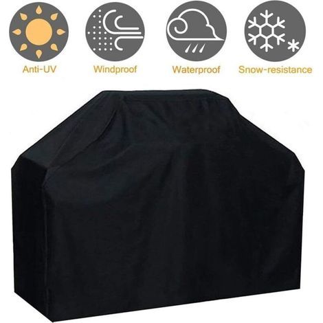 Housse Barbecue Résistante Tissu Oxford 600D Imperméable Anti-UV 145x61x117 cm (1/5)