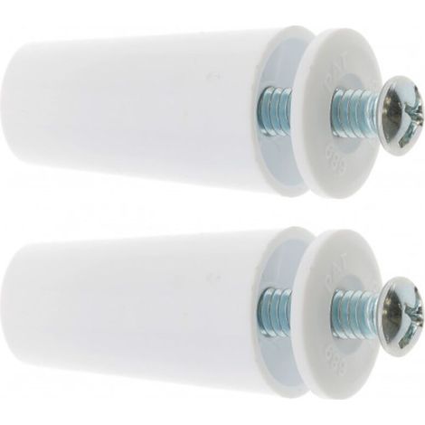 2x Butée d'arrêt de lame finale de volet roulant cône Ø22mm longueur 40mm en polypropylène blanc RAL 9010 avec rondelle et vis Store Fenêtre Enroulement Déroulement Coffre Universel (1/3)