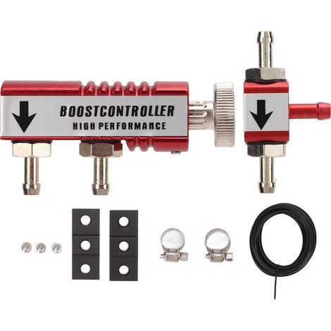 Kit de régulateur manuel de suralimentation turbo 1-30 PSI en alliage d'aluminium réglable universel rouge (1/5)