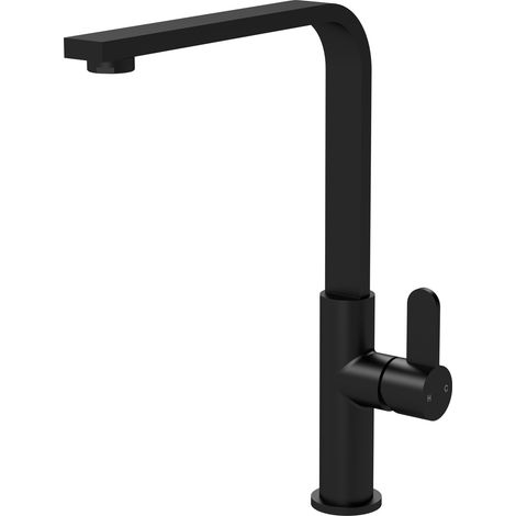 Nuie Churni Mono Kitchen Sink Mixer Tap Single Lever Handle - Matt Black (1/2)