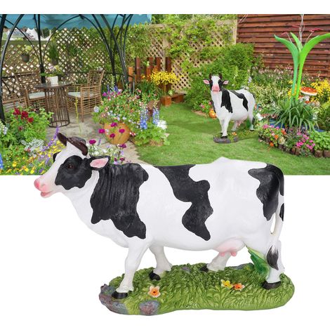 Figura de vaca en miniatura de resina para oficina o jardín – 702 g, 22 x 17 cm (1/5)