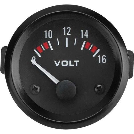 Voltmètre 12V Universel pour Voiture Jauge de Tension 52mm 8-16V (1/4)