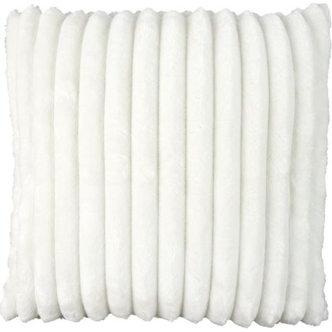 Coussin Déco "Côtelé" 40x40cm Écru (1/3)