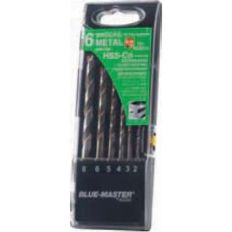 estuche de brocas. hss-co. para metal. acero hss-co - blue master
