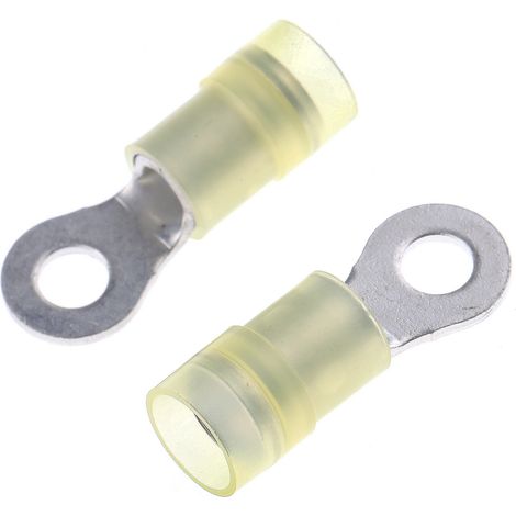 Cosses à œillet RS PRO, Isolé, Jaune, 6mm², M4.5 (8), 9.5mm