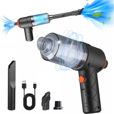 Irovami Aspiradora de mano para coche 15W – 3500Pa, 300g, USB, filtro lavable, boquillas – Negra – Portátil, para interior de coche y hogar (1/5)