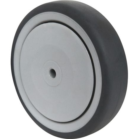 PROMAT Ersatzrad Rad-D. 80 mm Tragfähigkeit 100 kg Gummi grau Achs-D. 8 mm Nab (1/2)