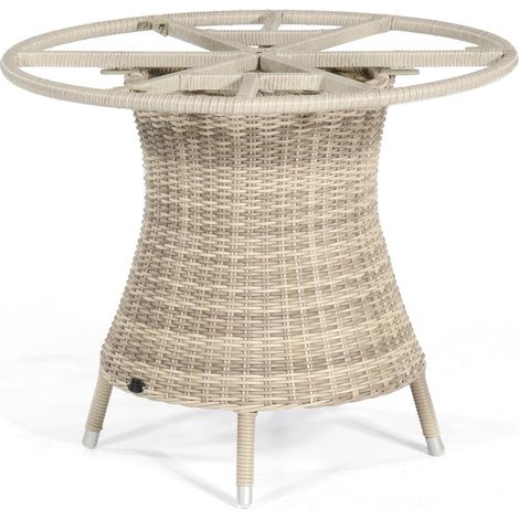 Tischgestell Base-Polyrattan 90 cm rund Alu/KS wihite-coral