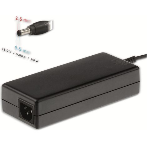Akyga AK-ND-30 Laptop-Netzteil 12V 5,0A 60W 5,5 x 2,5 mm 1,2m Netzkabel mit LED