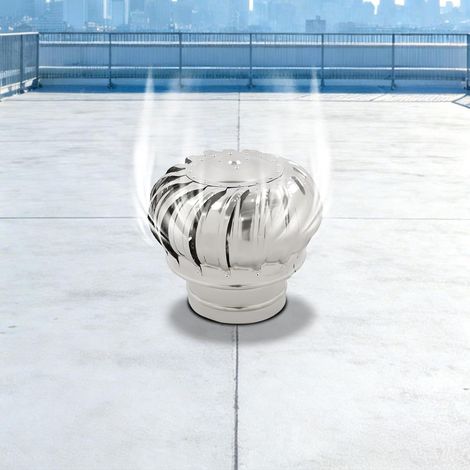 Ventilateur de toit sans électricité 160 mm, ventilateur de toit non électrique en acier inoxydable 201, ventilateur turbine avec pied pour toit et usine (1/5)