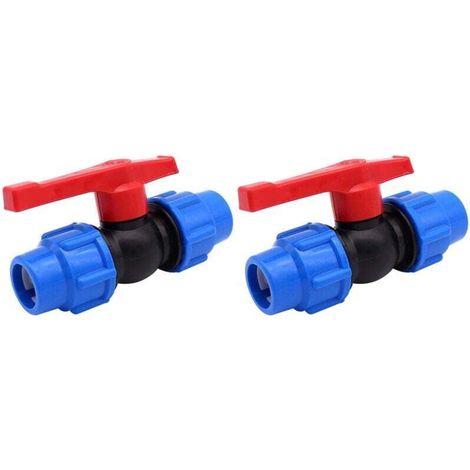 Válvula de cierre lista para usar (2 unidades) para tuberías de agua de XU, polietileno de alta densidad o alcalina de 25 mm (25 mm) - KZQ (1/3)