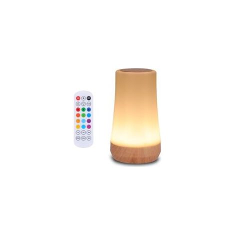 Wiederaufladbare USB-Nachttischlampe mit farbwechselnder Fernbedienung, ideal für Schlaf- und Wohnzimmer – 1 Stück – Crezuo