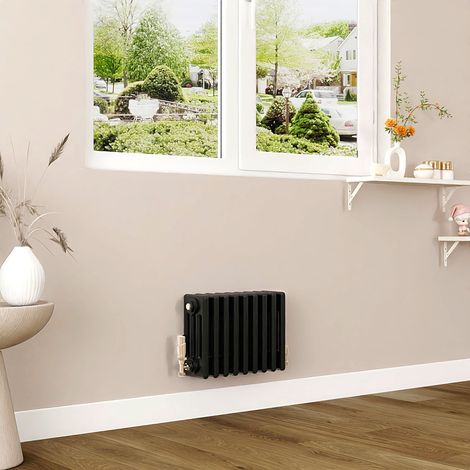 AICA 300x425mm Black Horizontal Traditional Radiator Cast Iron 4 Column Heating UK (1/5)