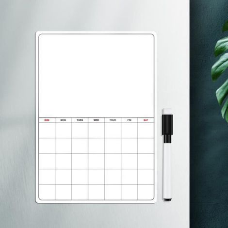 Calendrier Magnétique Pour Réfrigérateur - Tableau Blanc Effaçable À Sec - Pour Organisation Familiale - 1 Pièce (1/4)