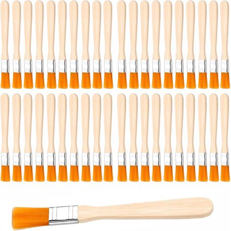Lot de 50 Pinceaux Peinture 13cm Petit Pinceaux Plats avec Manche en Bois (1/5)