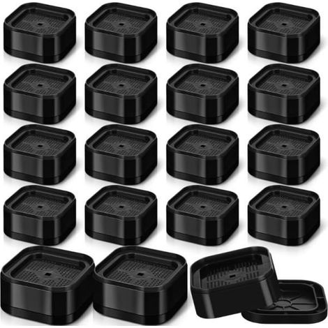 Lot de 16 rehausseurs de Meubles réglables et Robustes empilables pour lit - carrés - Faciles à Utiliser - Environ 7 x 7 x 3,5 cm (1/4)