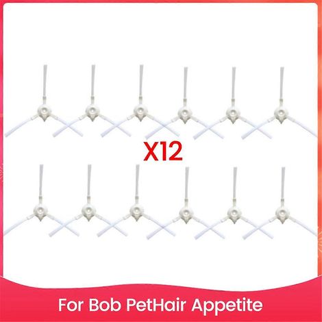Packung mit 12 Ersatzseitenbürsten für den Bob PetHair Appetite Saugroboter, Kantenreinigungsbürsten