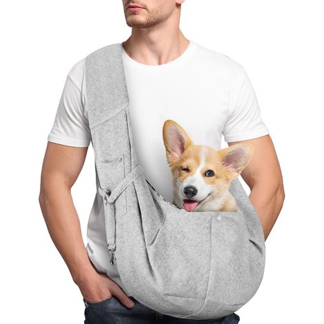 Sac de transport pour chien et chat - Bandoulière réglable pour animaux de compagnie - Idéal pour voyage, promenade et usage quotidien (1/5)