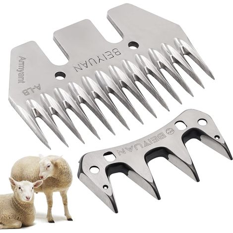 13T Straight Shear Blade and Replacement Comb for Electric Wool Goat Clipper - Wool Scissors - Animal Hair Scissors (13 Straight Teeth) (1/5)