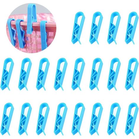 20 pinces bleues pour sacs poubelle, supports alimentaires, clips de fermeture pour sacs poubelle