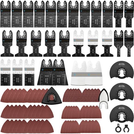 96 lames pour outils alternatifs, ensemble d'outils multifonctionnels pour le travail du bois (1/5)