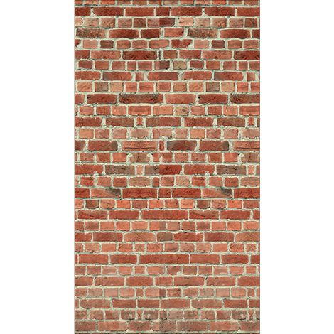 Sticker réfrigérateur et lave vaisselle, mur de briques rouges design urbain élégance architecturale déco, 180 cm X 100 cm (1/4)