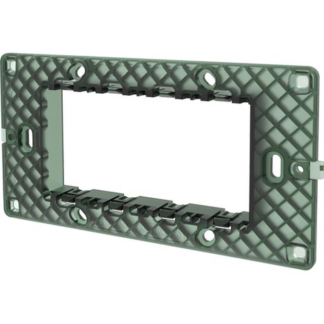 Supporto portafrutti 4 moduli 504 in plastica trasparente verde compatibile anche con Vimar Plana
