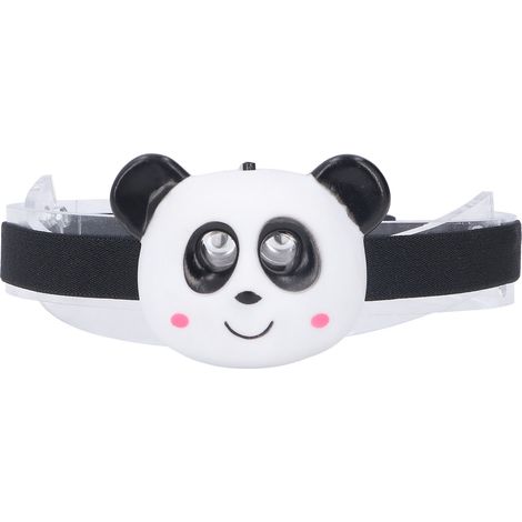 Lampe frontale enfant LED motif panda, lampe frontale animaux dessin animé, jouet lumineux pour enfant (livré sans piles) (1/5)