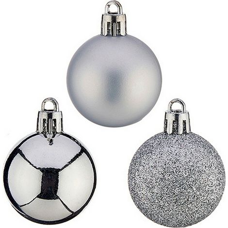 Kugeln de weihnachten ø 4 cm silber pvc 12 x 8 x 8 x 8 x 8 x 8 x 12 cm
