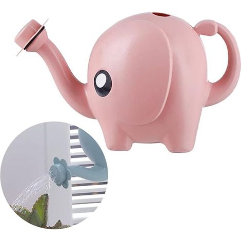 Arrosoir éléphant, 1,5 L, pour plantes, arrosoir pour enfants, pot pour plantes de jardin, fleurs, succulentes - Rose (1/3)