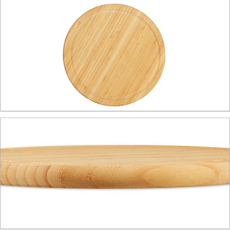 Set di 2 taglieri per la colazione in bambù 30 x 30 cm igienici e durevoli stile naturale 130006012