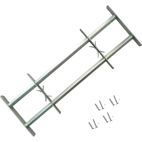Vidaxl – Grille de sécurité réglable en acier galvanisé 1000-1500mm – Hauteur 300mm – Installation horizontale avec 2 barres transversales (1/5)