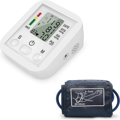 Tragbares elektronisches Blutdruckmessgerät mit Manschette und LCD-Bildschirm – Genaue Messung – Typ A
